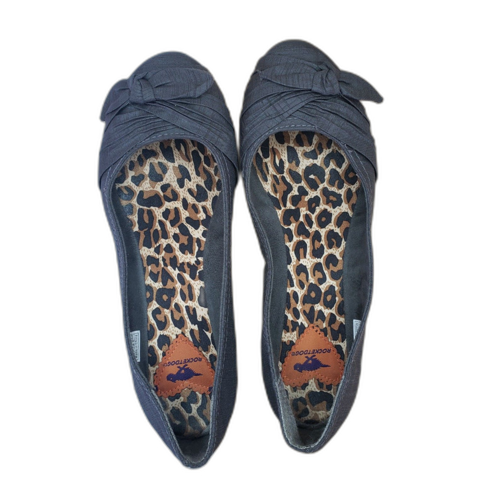 Rocket Dog Memories Ballet Flats Slip On Shoes Gray Thai Silk Round Toe Size 8M